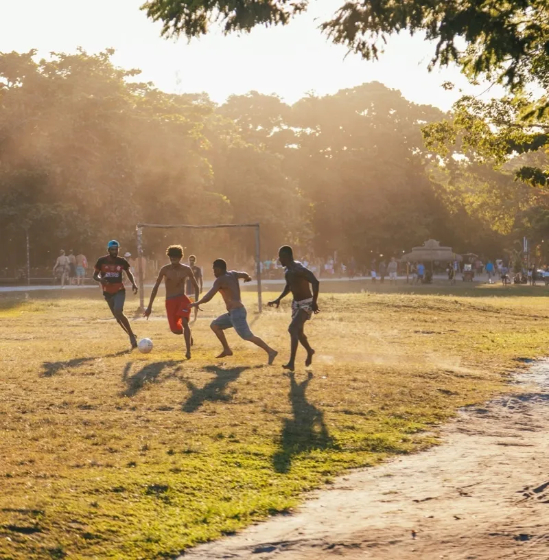 Kids playing on a field